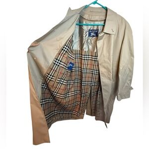 Burberry Vintage Classic Plaid Blanket Lined Men’s Trench Coat